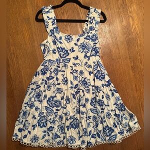 Aqua Floral Pattern Dress